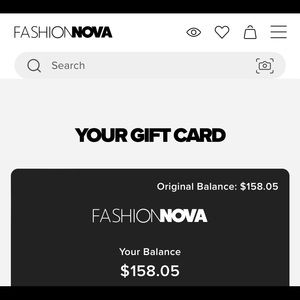Fashion nova gift card 158.05